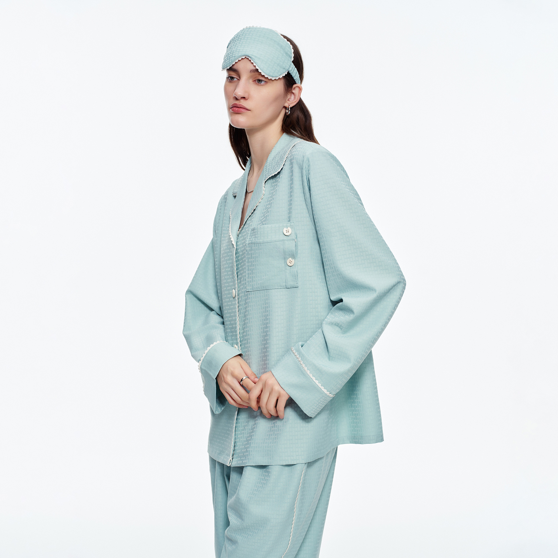 Women's Cozy Long Sleeve Pajama Set with Brushed Fabric