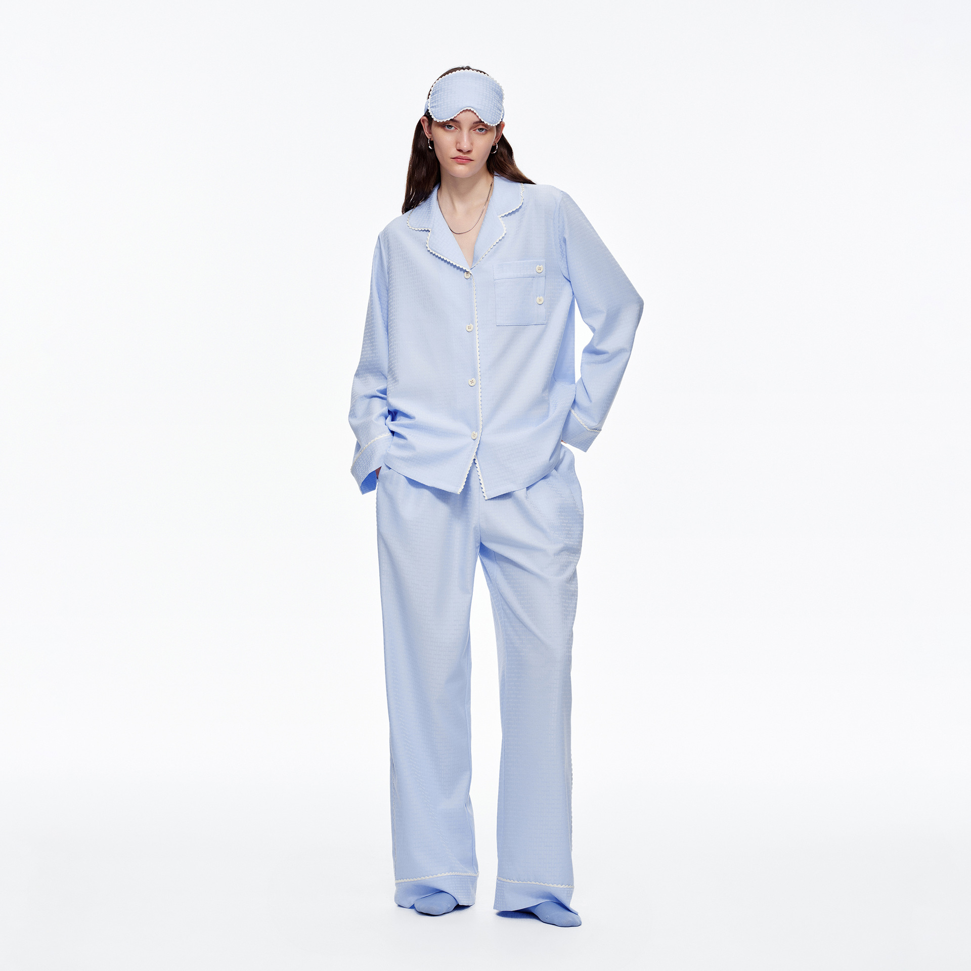Women's Cozy Long Sleeve Pajama Set with Brushed Fabric