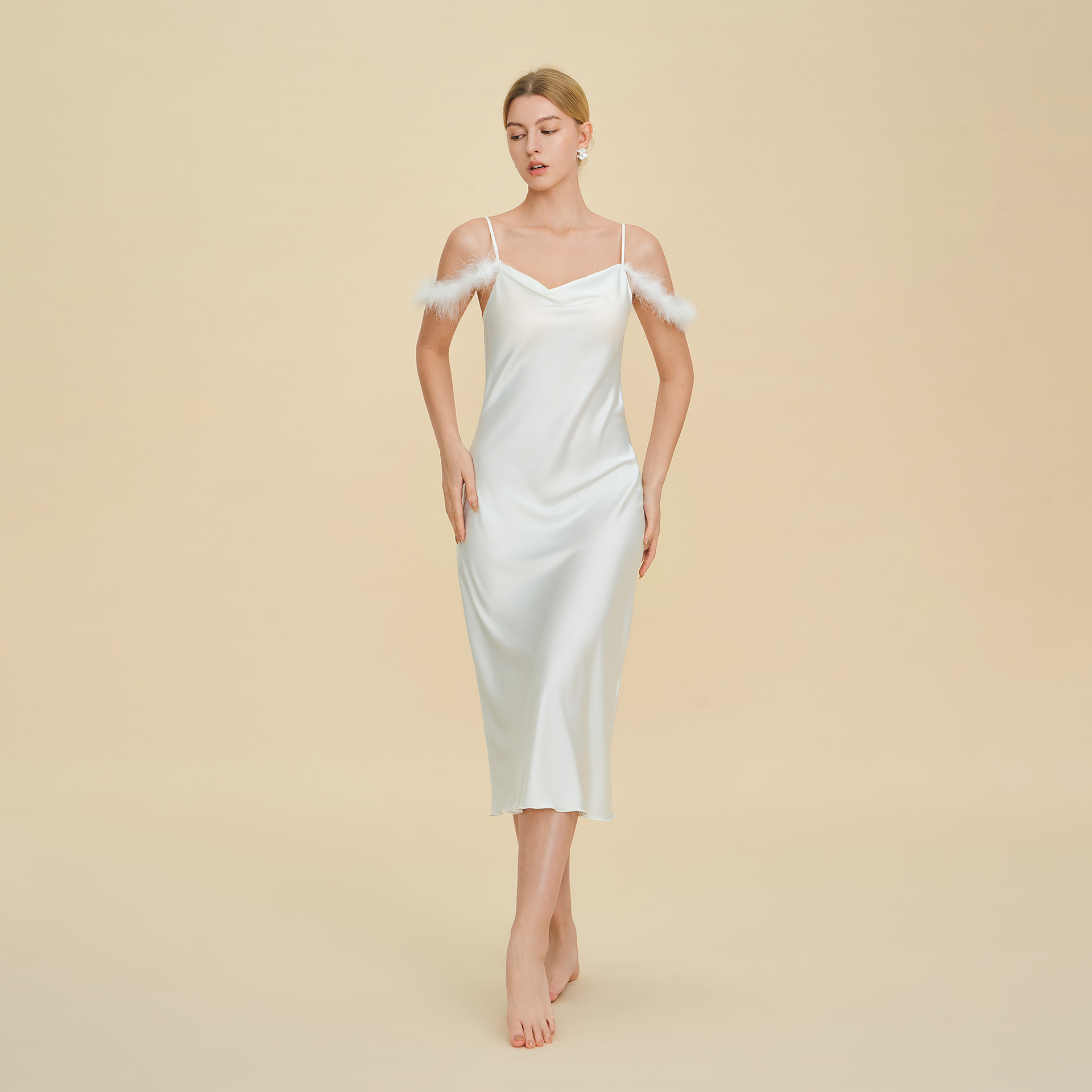 Sexy One-shoulder Nightgown with Straps