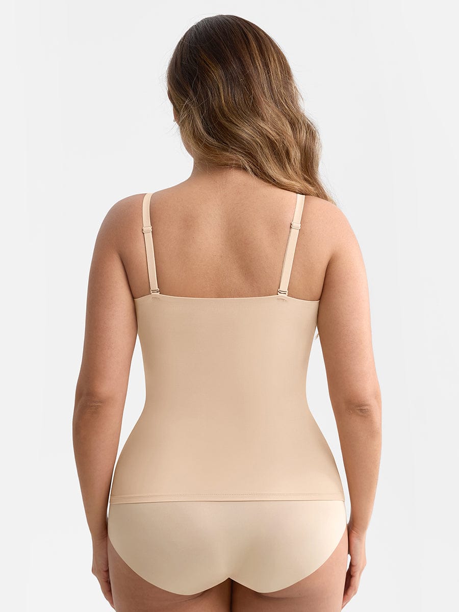 Scoop Neck Tank Top with Light Shaping and Anti-Sheer Bust Lining