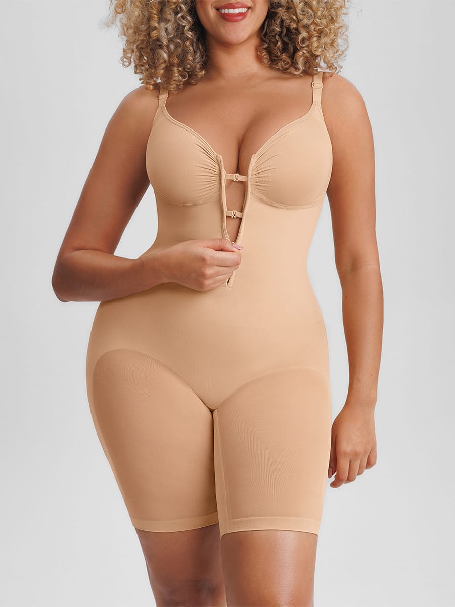 Invisible Zip Seamless Shapewear Bodysuit with Tummy Control
