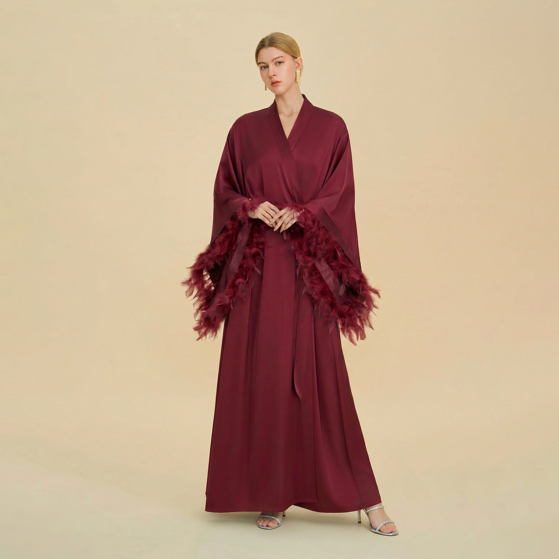 Luxury Women's Nightgown, Elegant Dressing Gown for Brides