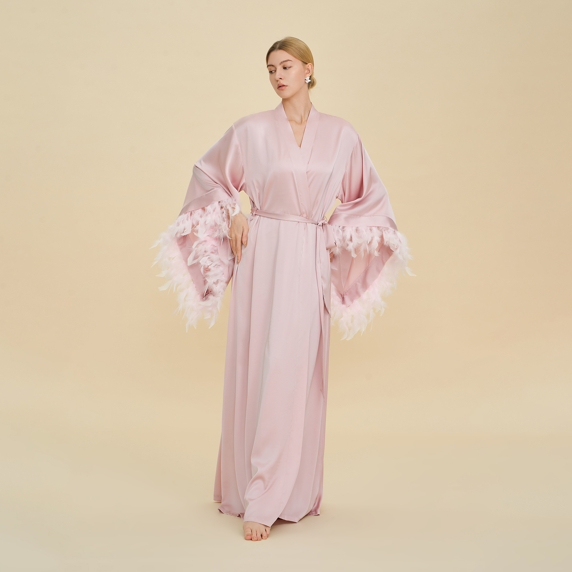 Luxury Women's Nightgown, Elegant Dressing Gown for Brides