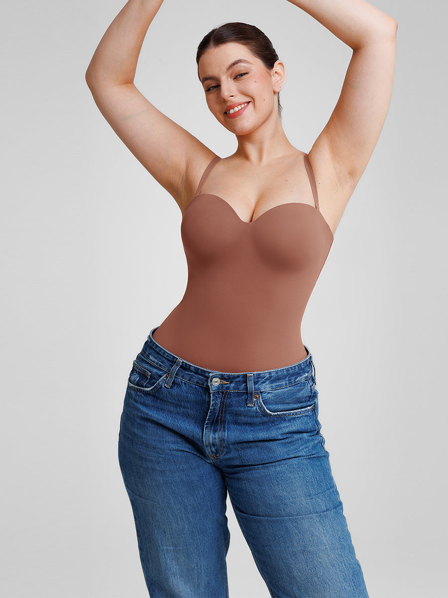 Seamless Underwire Half Cup Shapewear Bodysuit with Removable Pads - Image 4