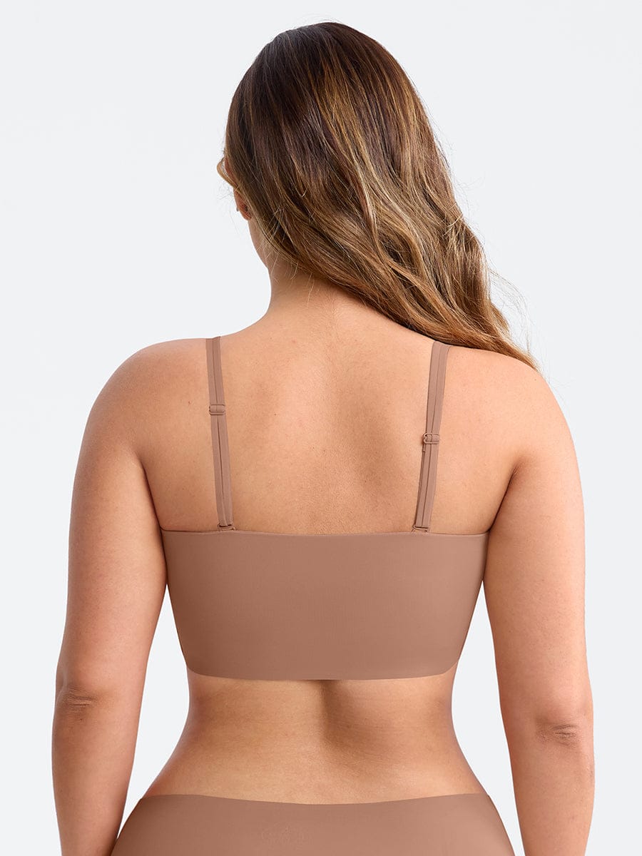 Strapless Anti-Slip Bandeau Bra with Fixed Molded Cups and FeelSoft Fabric