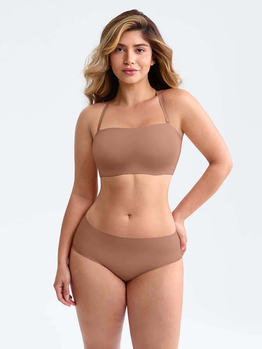 Strapless Anti-Slip Bandeau Bra with Fixed Molded Cups and FeelSoft Fabric - Image 3