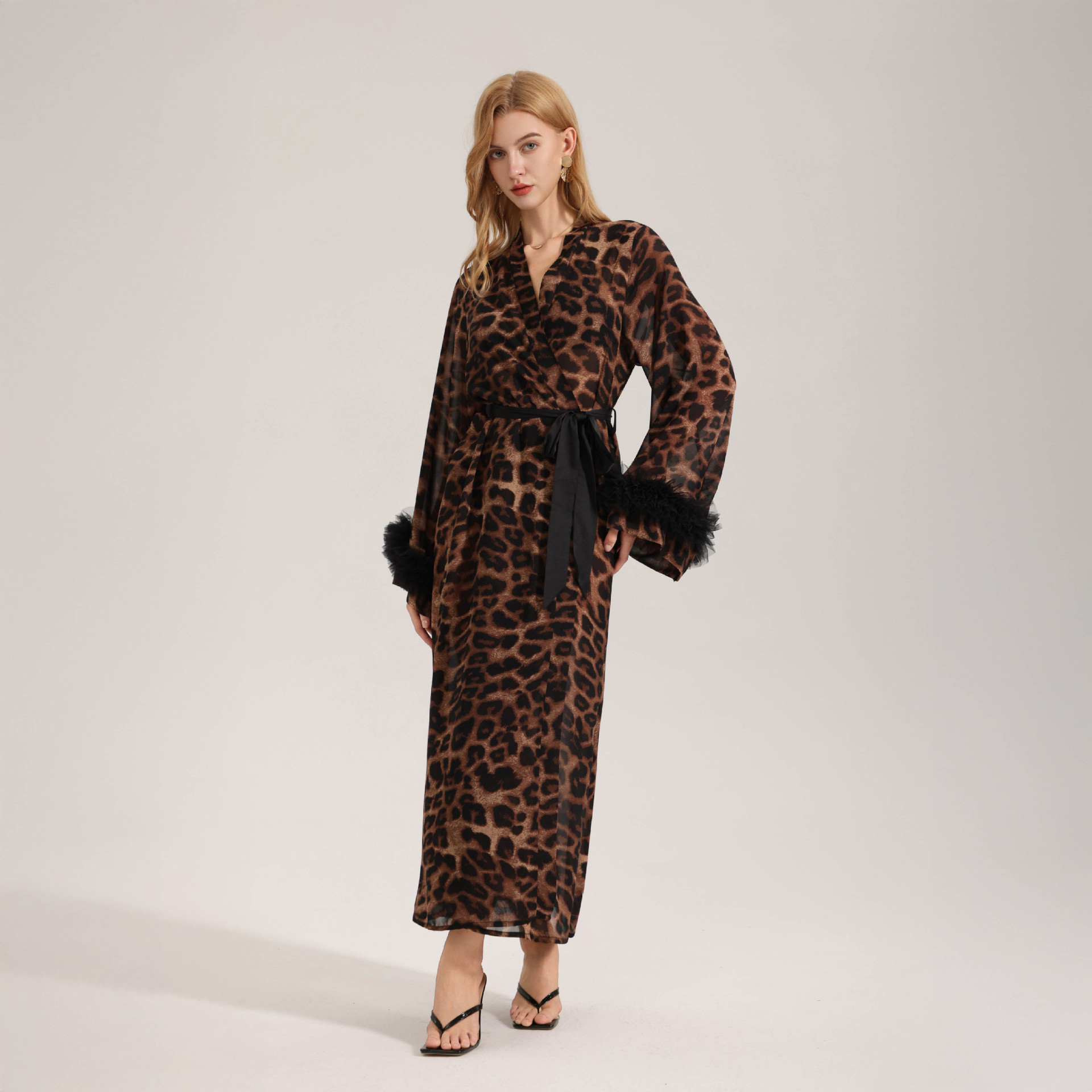 Leopard Print Nightgown Sleepwear for Women - Image 3