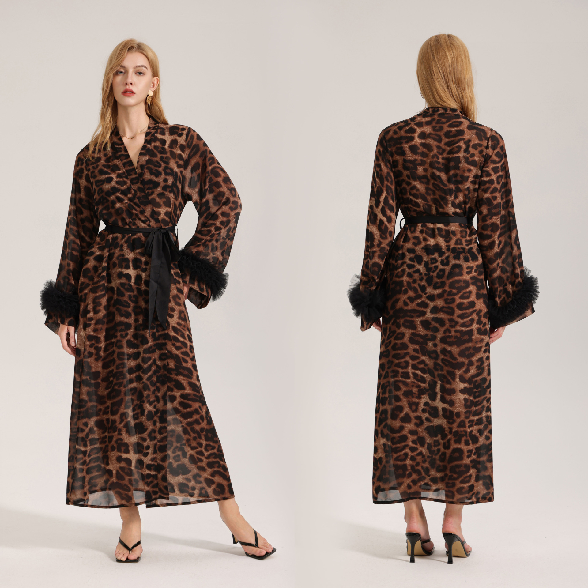 Leopard Print Nightgown Sleepwear for Women - Image 4